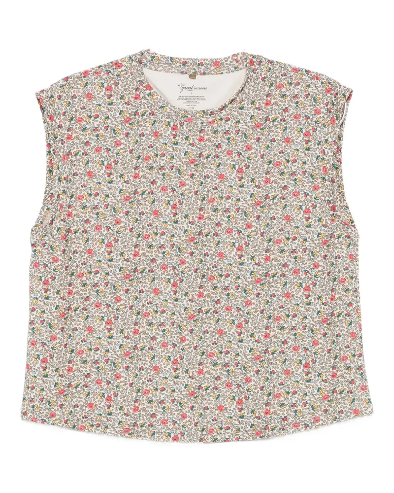 The Great floral-print tank top - Nude Nude