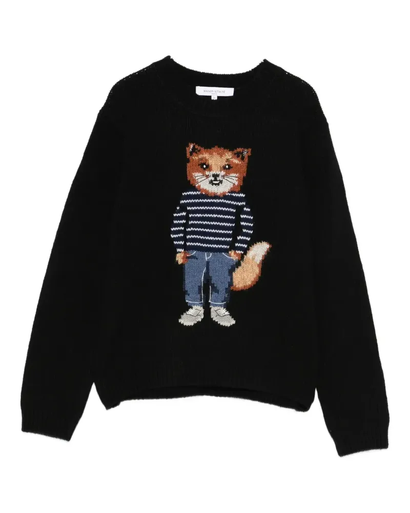 Kitsuné Pullover mit Fuchs-Motiv - Schwarz Schwarz