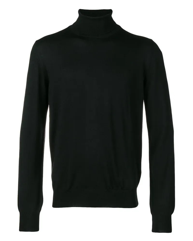 BARBA Klassischer Rollkragenpullover - Schwarz Schwarz