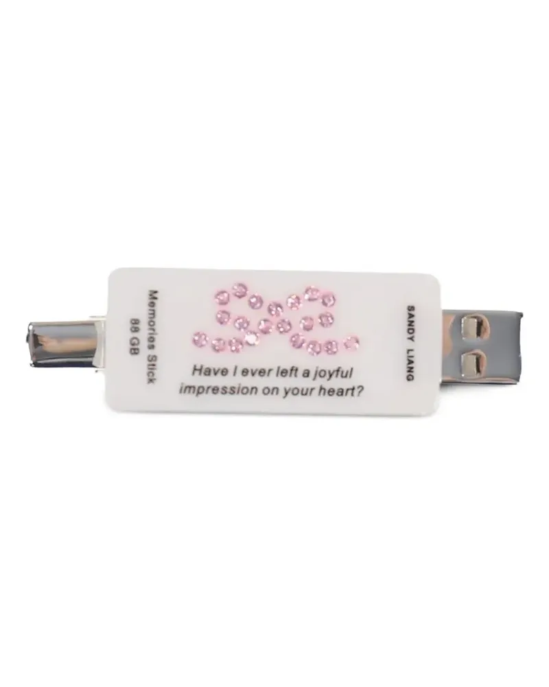 Sandy Liang Memories USB Haarspange - Weiß Weiß