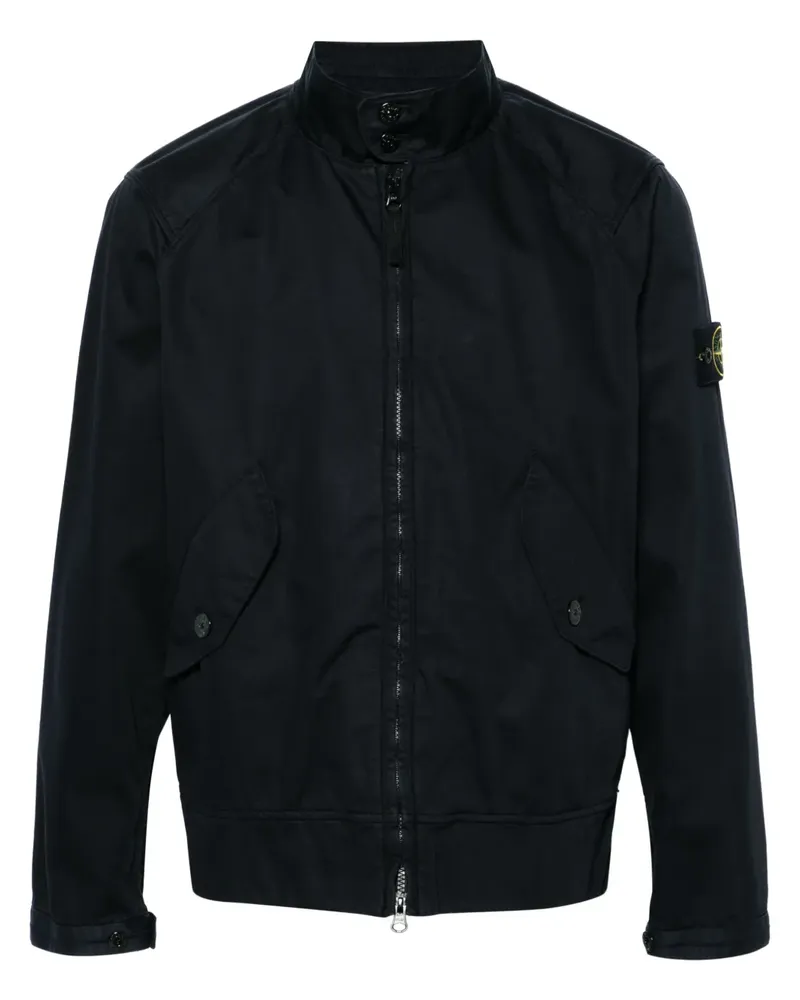 Stone Island Hemdjacke mit Kompass-Patch - Blau Blau