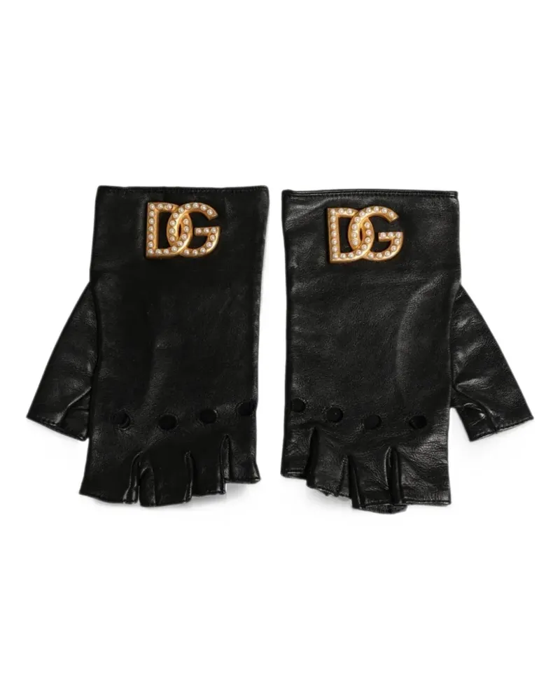 Dolce & Gabbana pearl-embellished fingerless gloves - Schwarz Schwarz