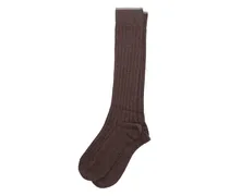 Gerippte Kniestrümpfe - Braun