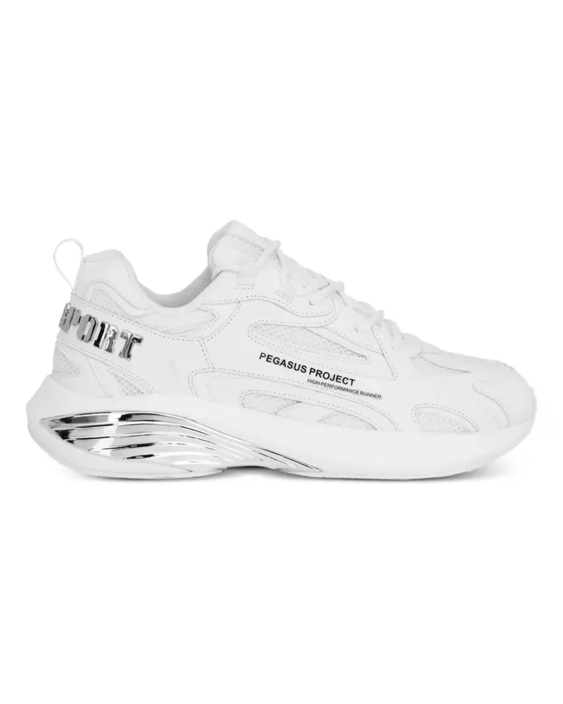 Philipp Plein Pegasus Project Sneakers mit Logo-Schild - Weiß Weiß