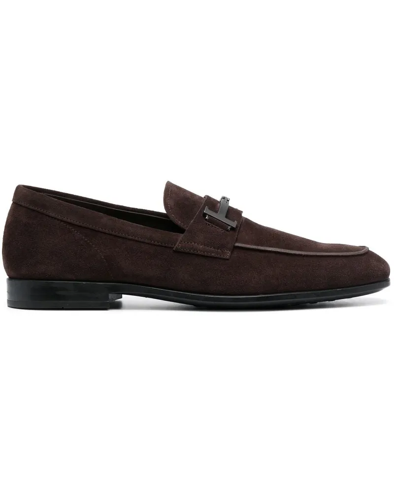 TOD'S Loafer aus Wildleder mit Double T - Braun Braun