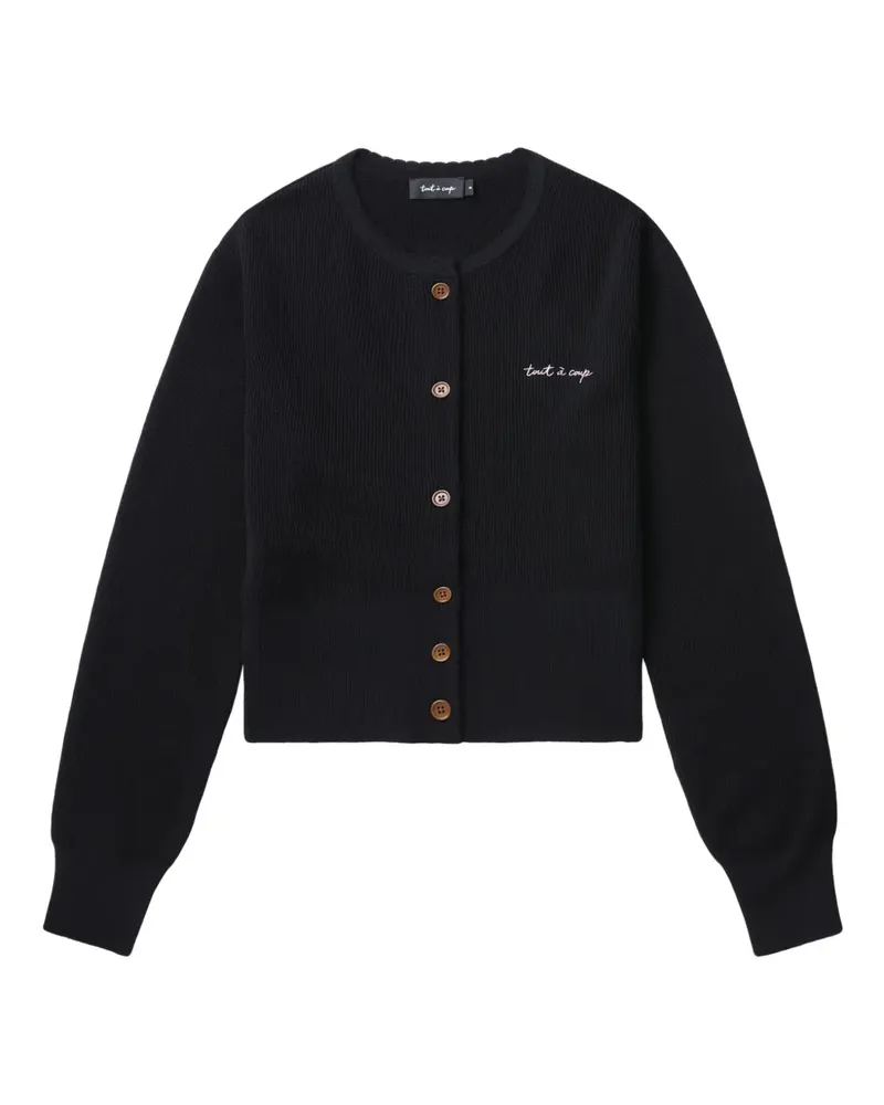 Tout a Coup Gerippter Cardigan - Schwarz Schwarz