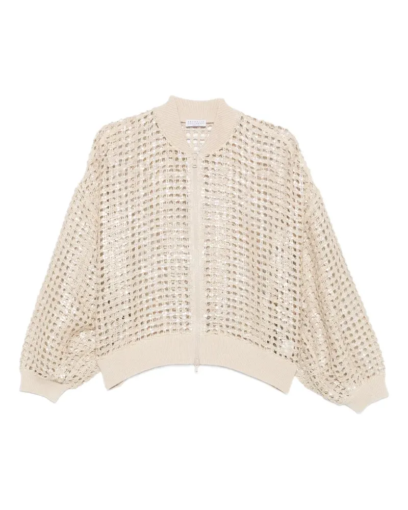 Brunello Cucinelli Cardigan mit Pailletten - Nude Nude