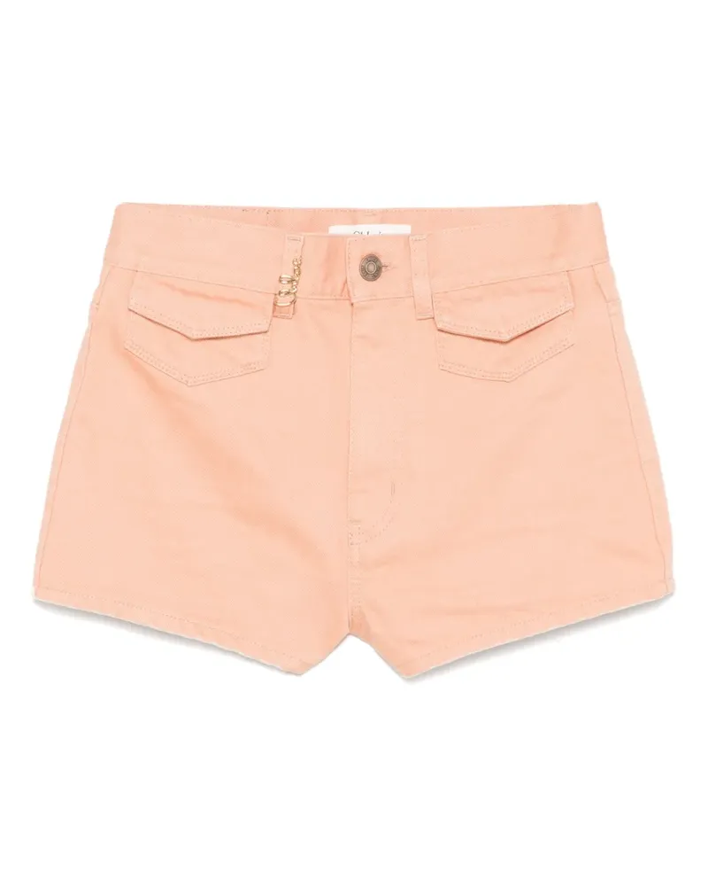 Chloé Shorts mit Logo-Schild - Orange Orange