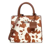Mini Shop Tote Bag mit Kuhprint - Weiß