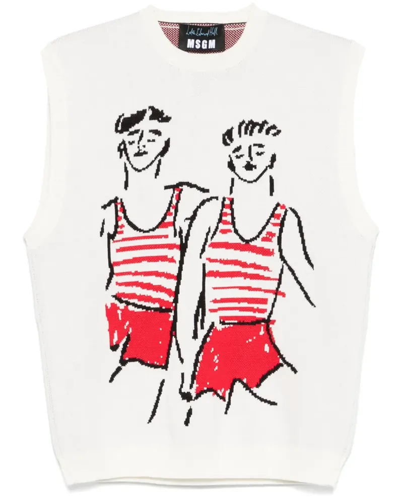 MSGM x Luke Edward Hall Sailors in Love Weste - Nude Nude