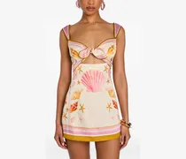 Margarie Seidenkleid mit Muschel-Print - Nude