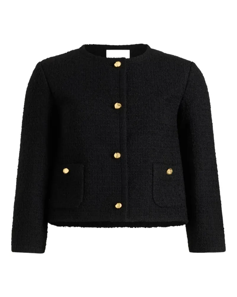 Patou Tweed-Jacke ohne Kragen - Schwarz Schwarz