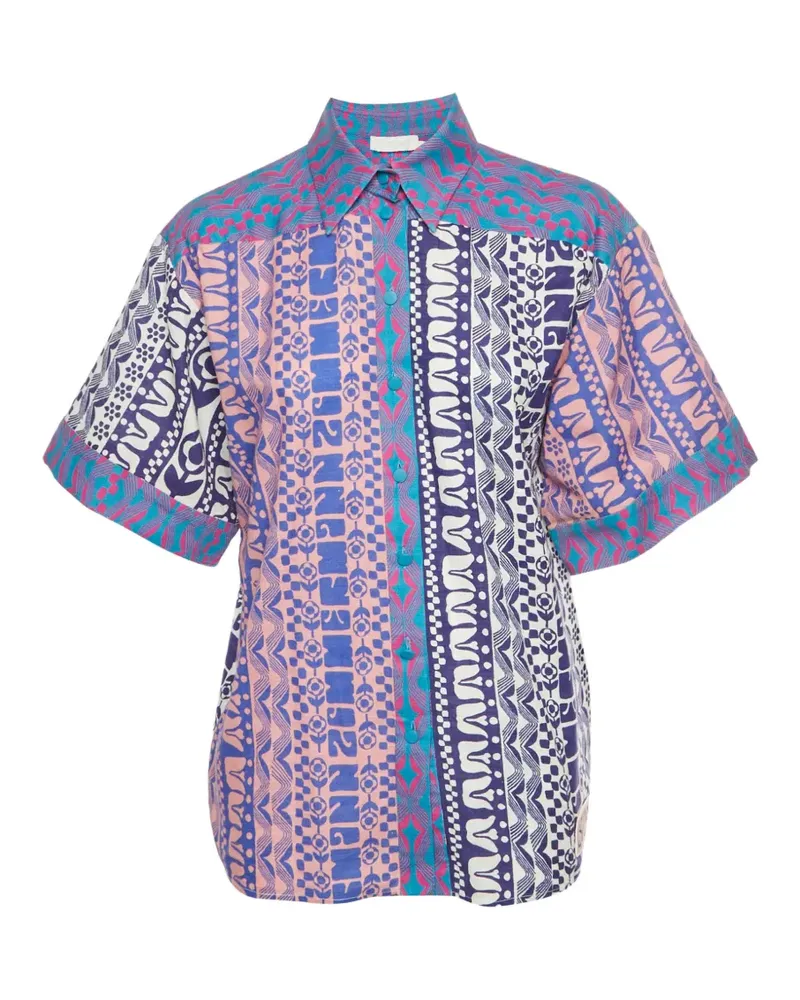 Zimmermann Acadian Hemd mit Spliced-Print - Violett Violett