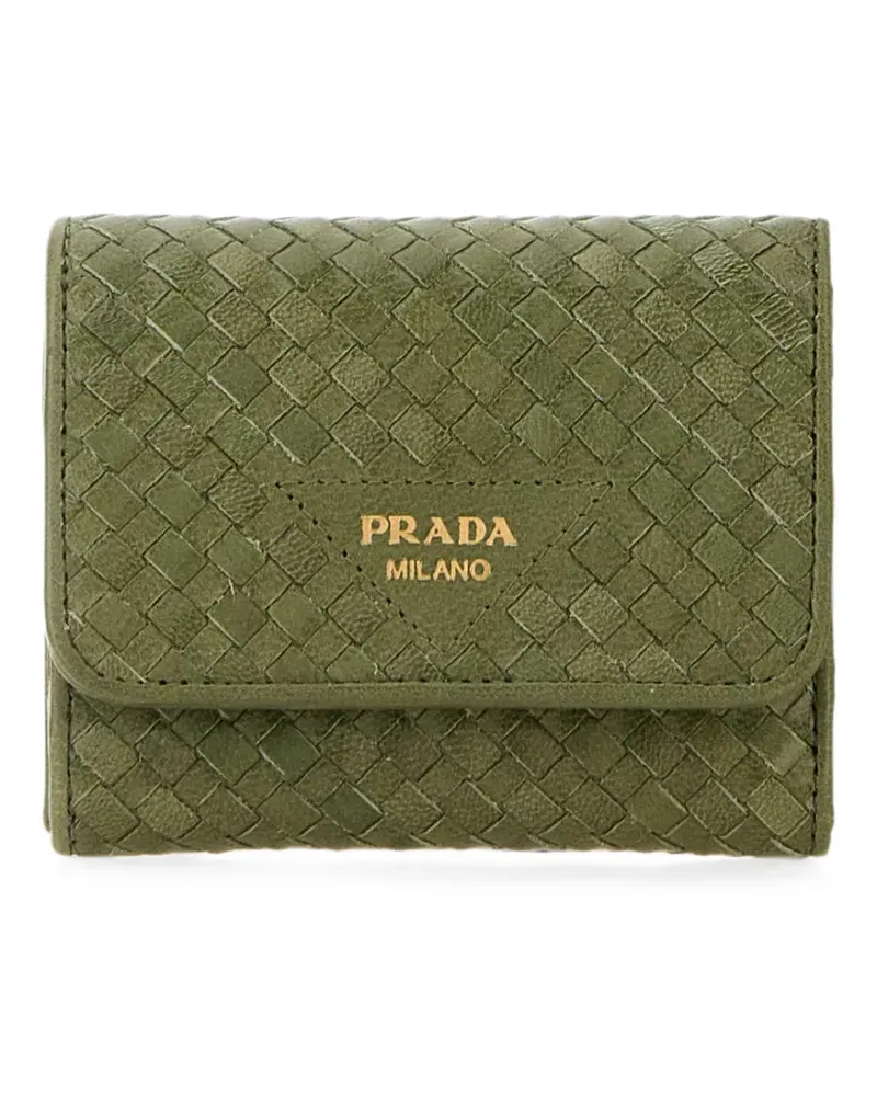 Prada woven leather wallet - Grün Grün