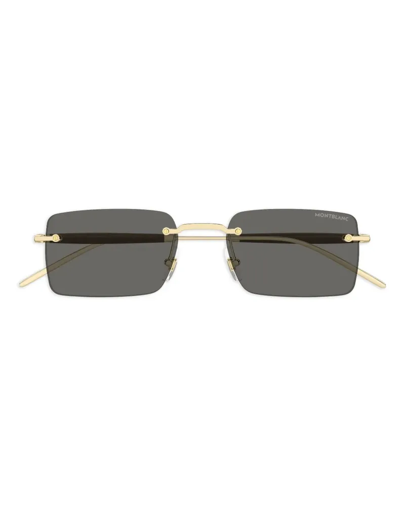 Montblanc Sonnenbrille mit eckigem Gestell - Braun Braun