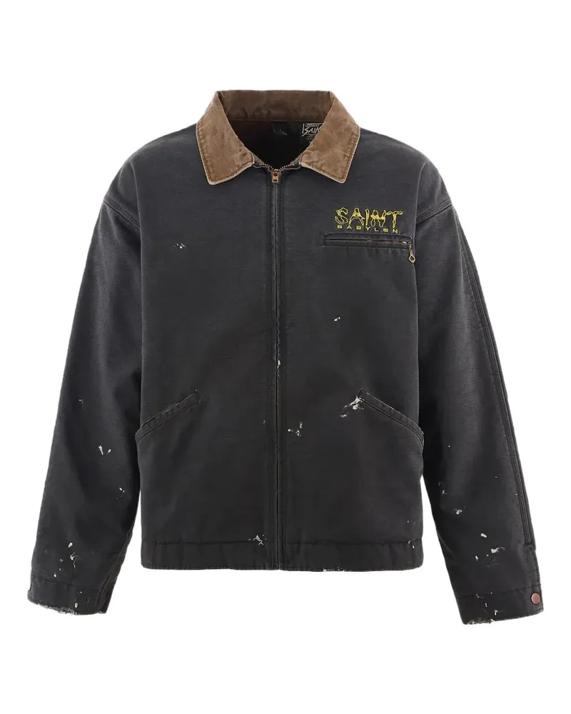 SAINT MXXXXXX corduroy-collar jacket - Schwarz Schwarz