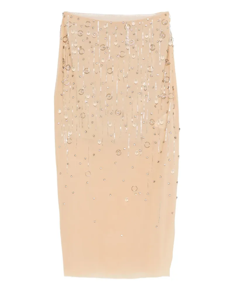 Patrizia Pepe jeweled midi skirt - Nude Nude