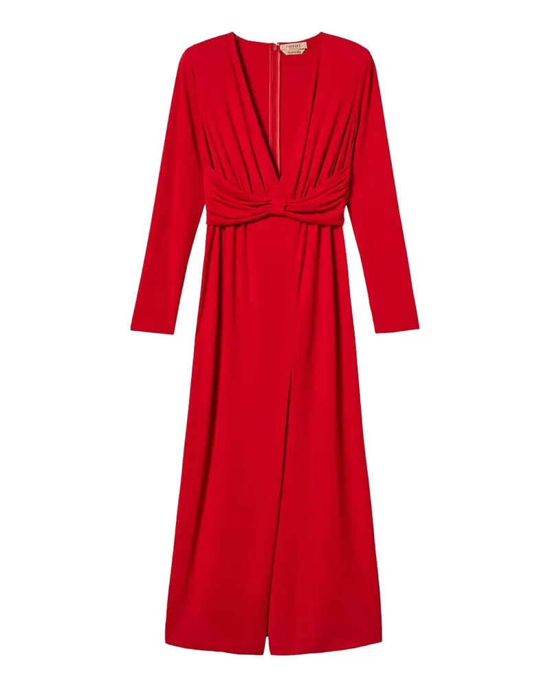 Twin-Set long dress with draping - Rot Rot