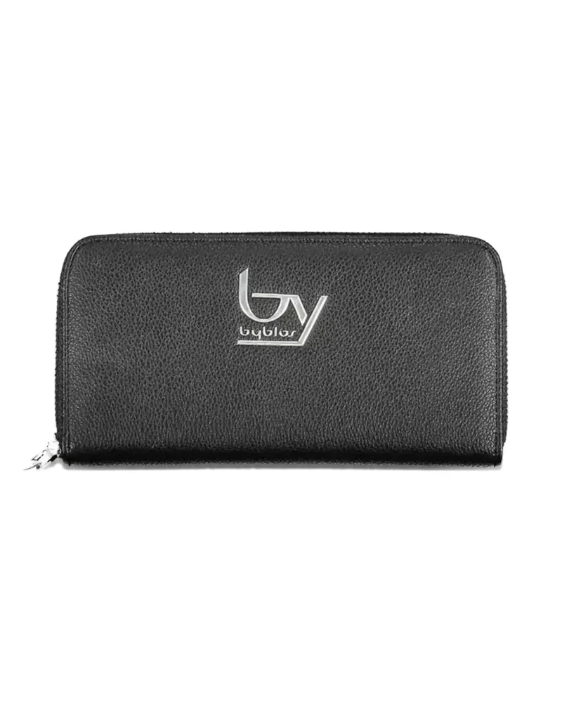 Byblos logo-plaque zip-around wallet - Schwarz Schwarz