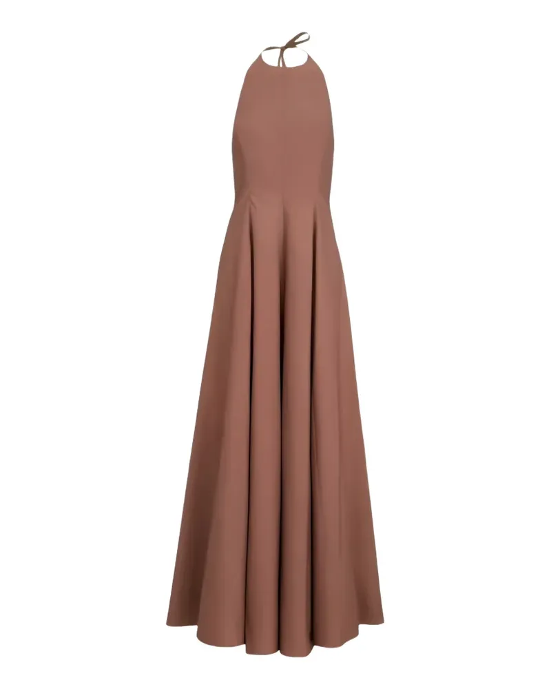 Brunello Cucinelli pleated halterneck maxi dress - Braun Braun