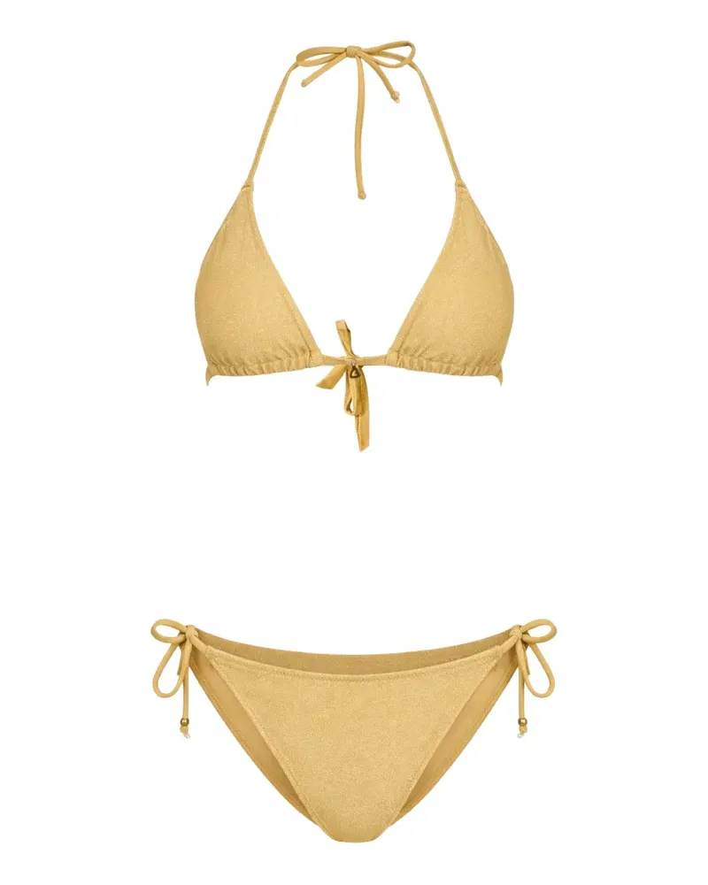 Banana Moon Cricomassa Glitterwave tie-fastening two-piece bikini - Gold Gold