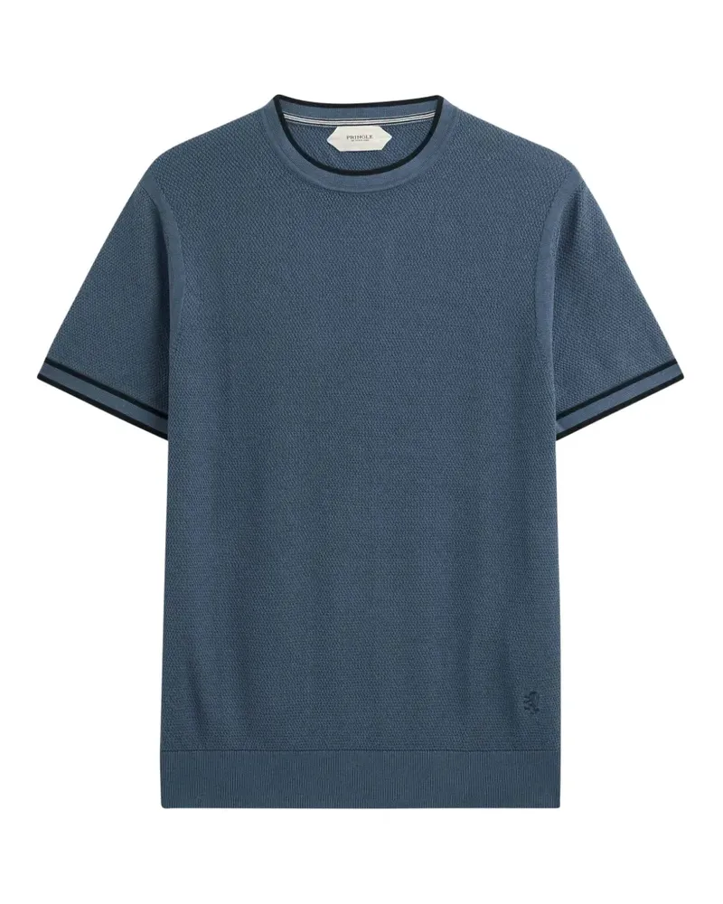 Pringle of Scotland T-Shirt mit Rautenstich - Blau Blau