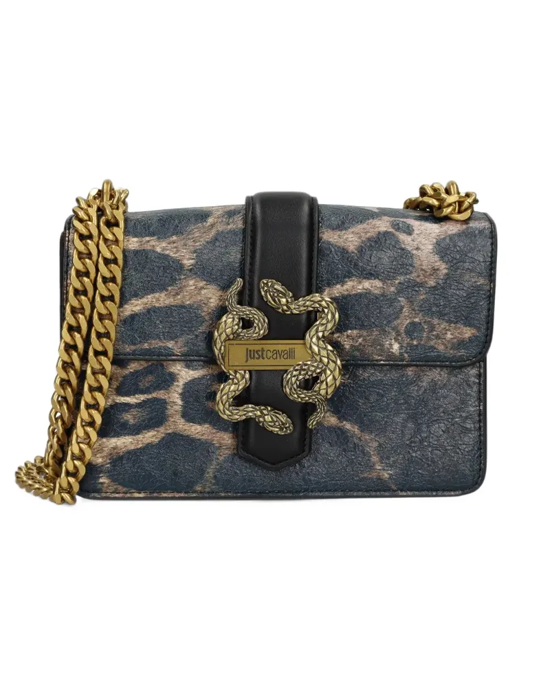 Just Cavalli Umhängetasche mit Pantherprint und Kettengliedern - Blau Blau