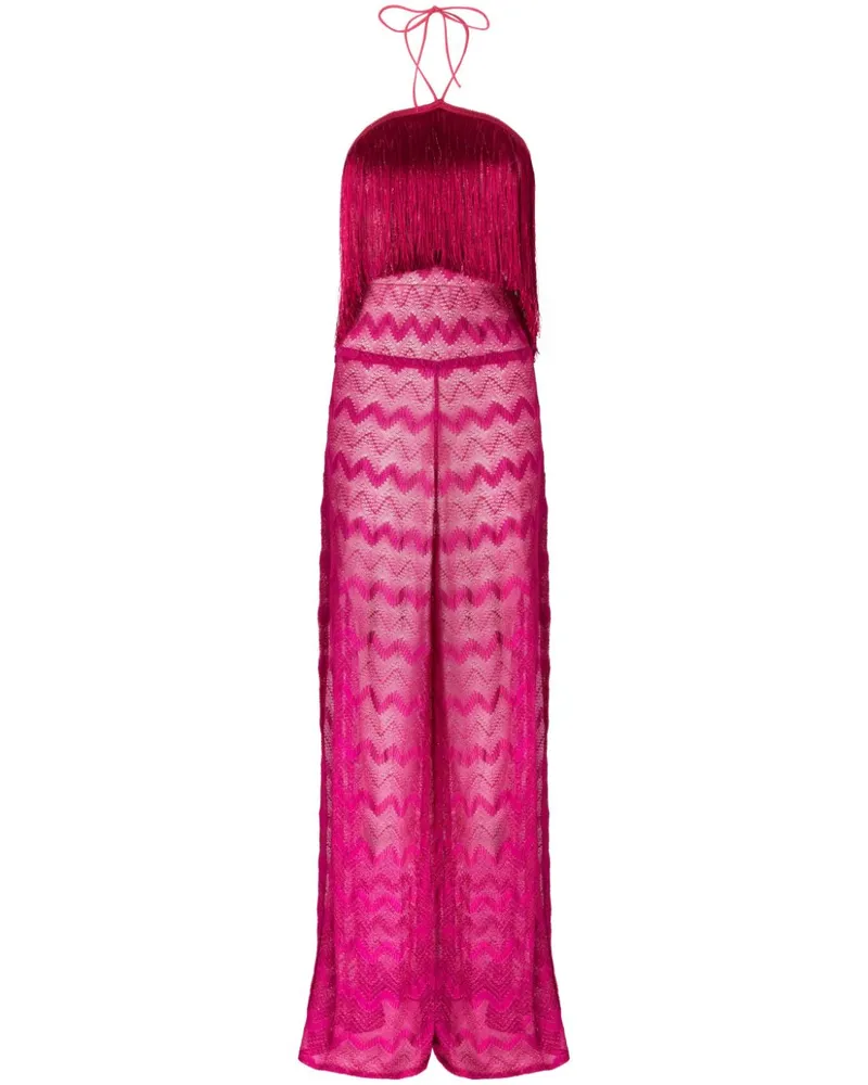 Missoni Lamé-Jumpsuit mit Fransendetail - Rosa Rosa
