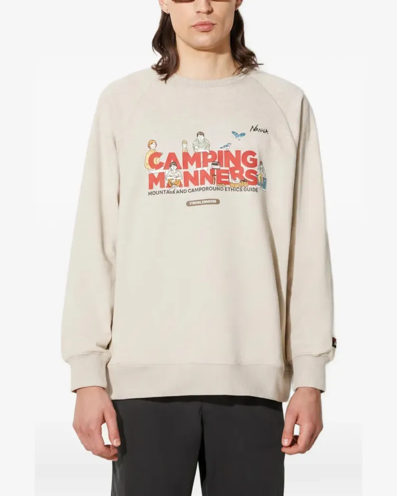 Nanga Camping Manners Sweatshirt mit Print - Nude Nude
