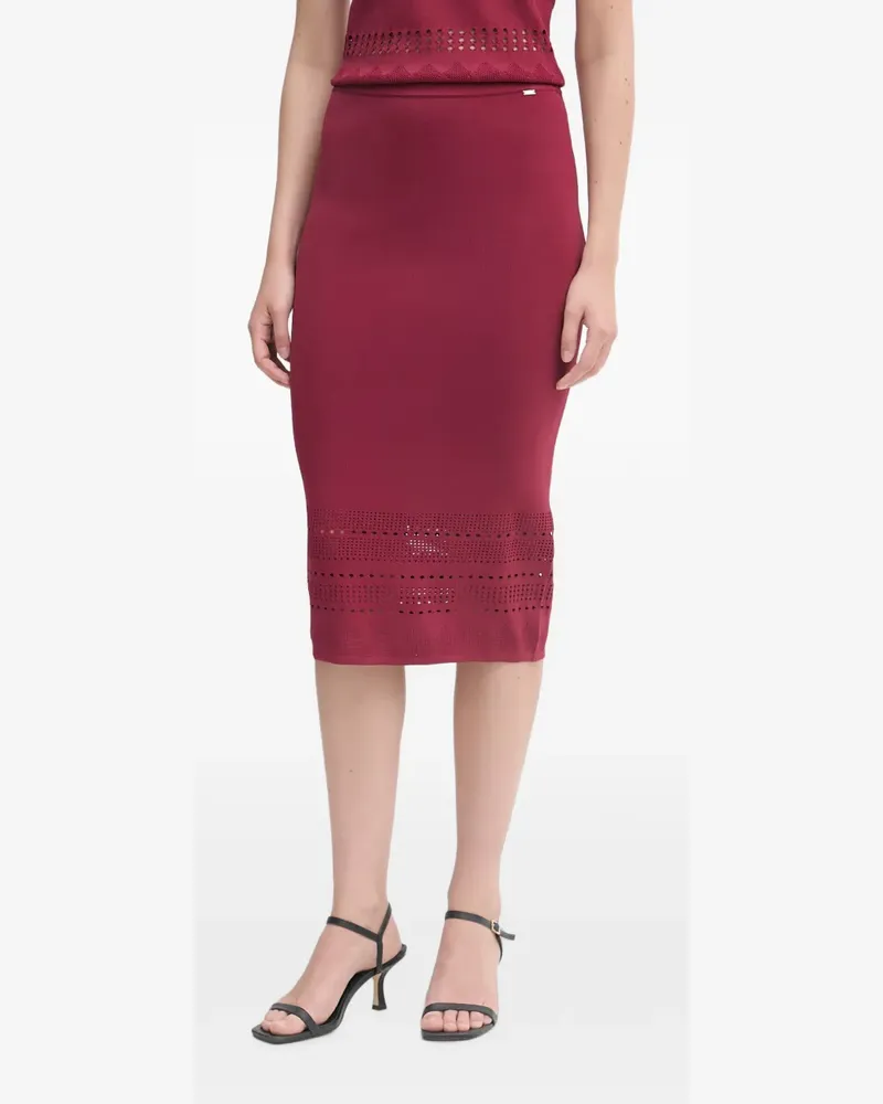 Gaudi perforated-knit midi skirt - Rot Rot