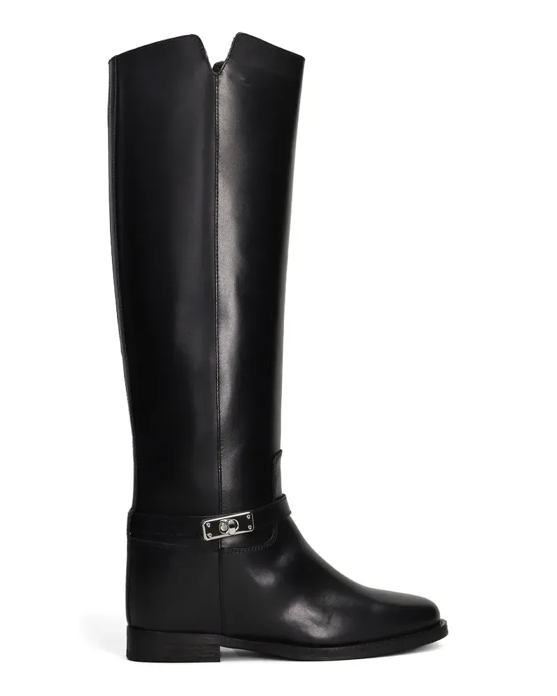 Via Roma 15 buckle-strap knee-high boots - Schwarz Schwarz