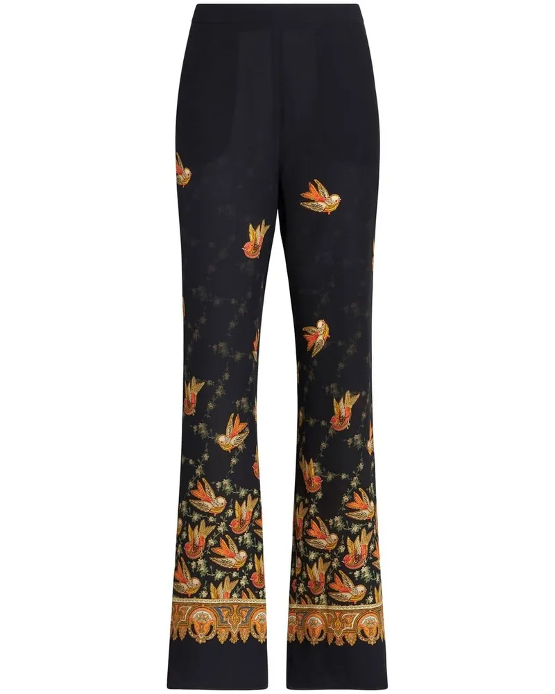 Etro Hose mit Paisley-Print - Schwarz Schwarz