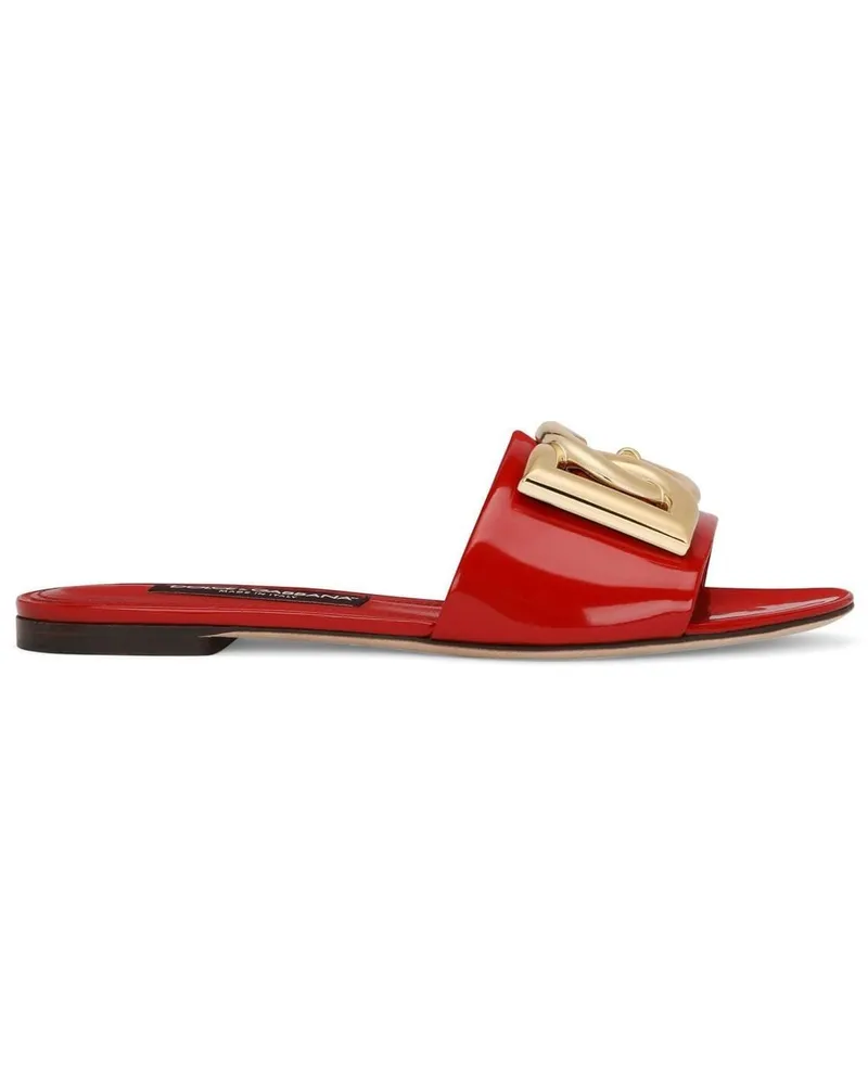 Dolce & Gabbana Pantoletten mit DG-Logo - Rot Rot