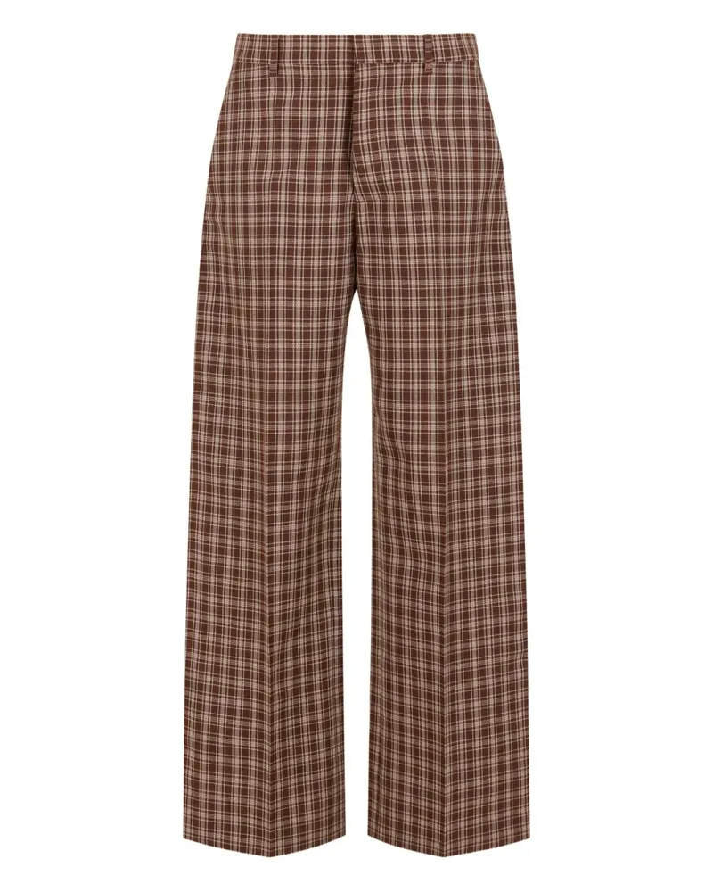 Marni Karierte Hose mit weitem Bein - Braun Braun