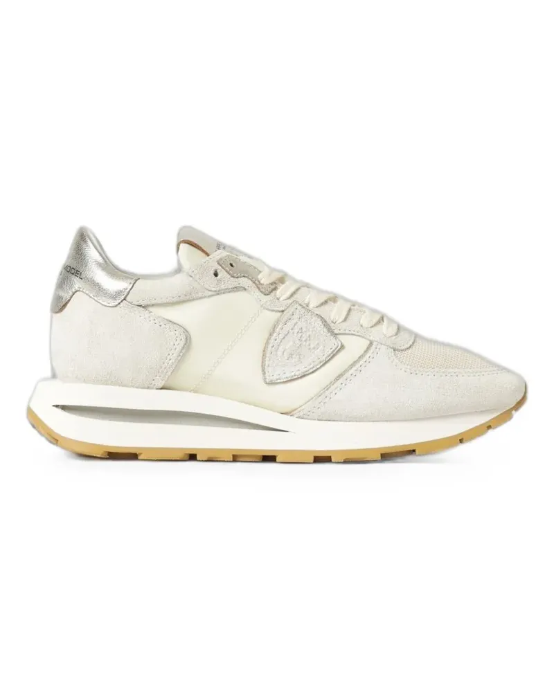 Philippe Model Tropez Haute lace-up suede sneakers - Nude Nude