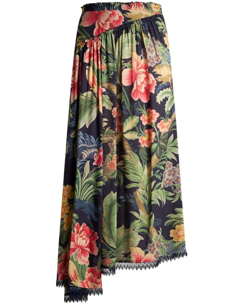 Etro Midirock mit Print - Blau Blau