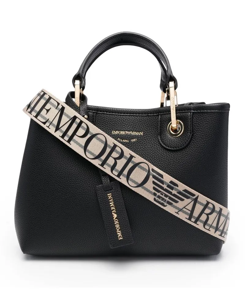 Emporio Armani Shopper mit Logo-Anhänger - Schwarz Schwarz