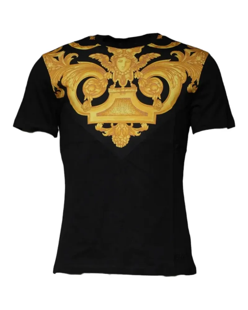 Versace T-Shirt mit Medusa-Barock-Print - Schwarz Schwarz