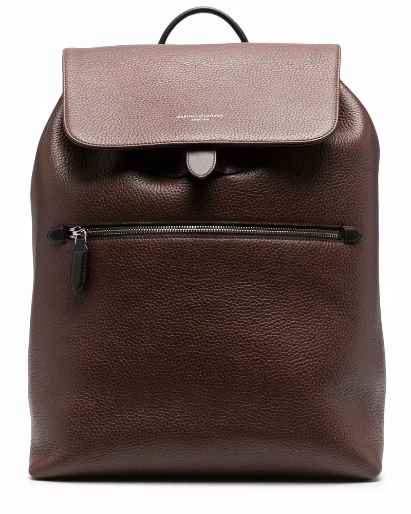Aspinal of London Strukturierter Reporter Rucksack - Braun Braun