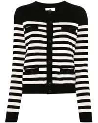 Elisabetta Franchi Gestreifter Cardigan Schwarz