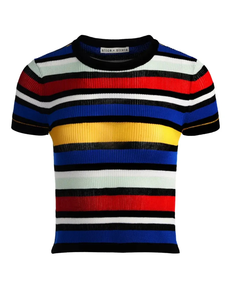 Alice + Olivia Gestreifter Ciara Pullover - Schwarz Schwarz
