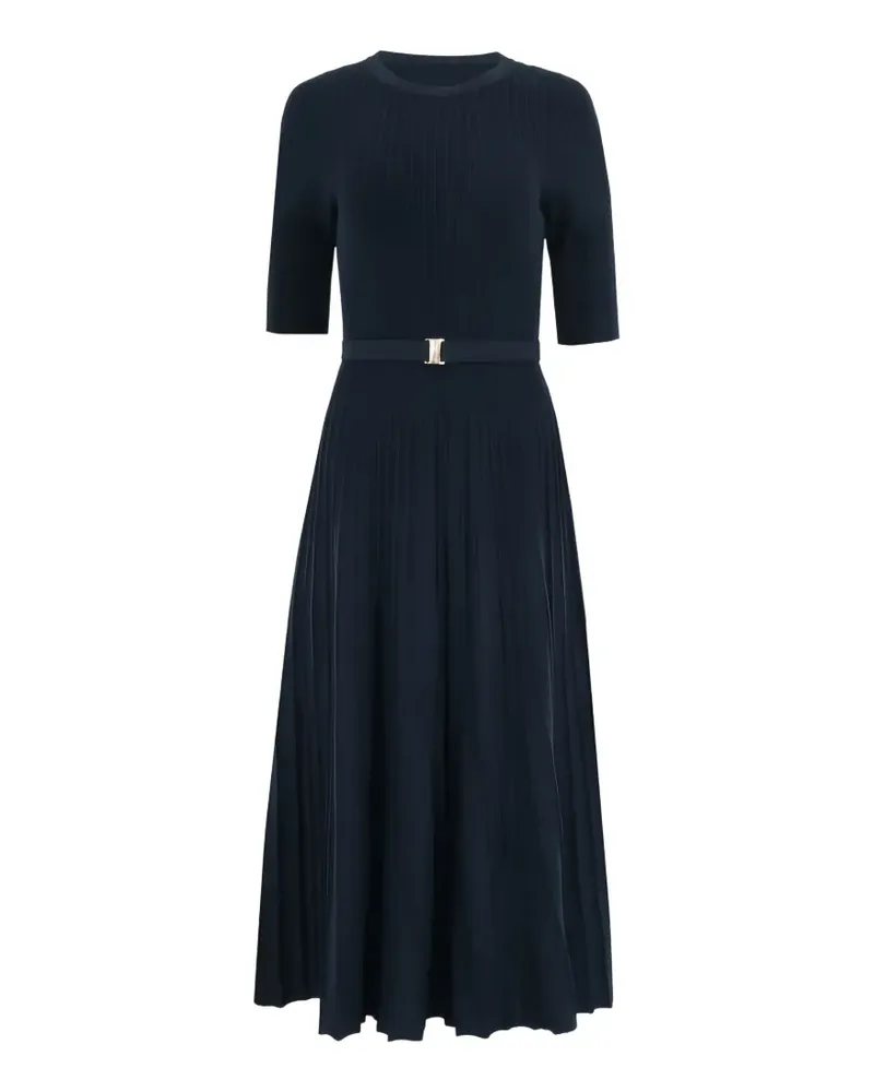 Veronica Beard Elthea belted knitted midi dress - Blau Blau