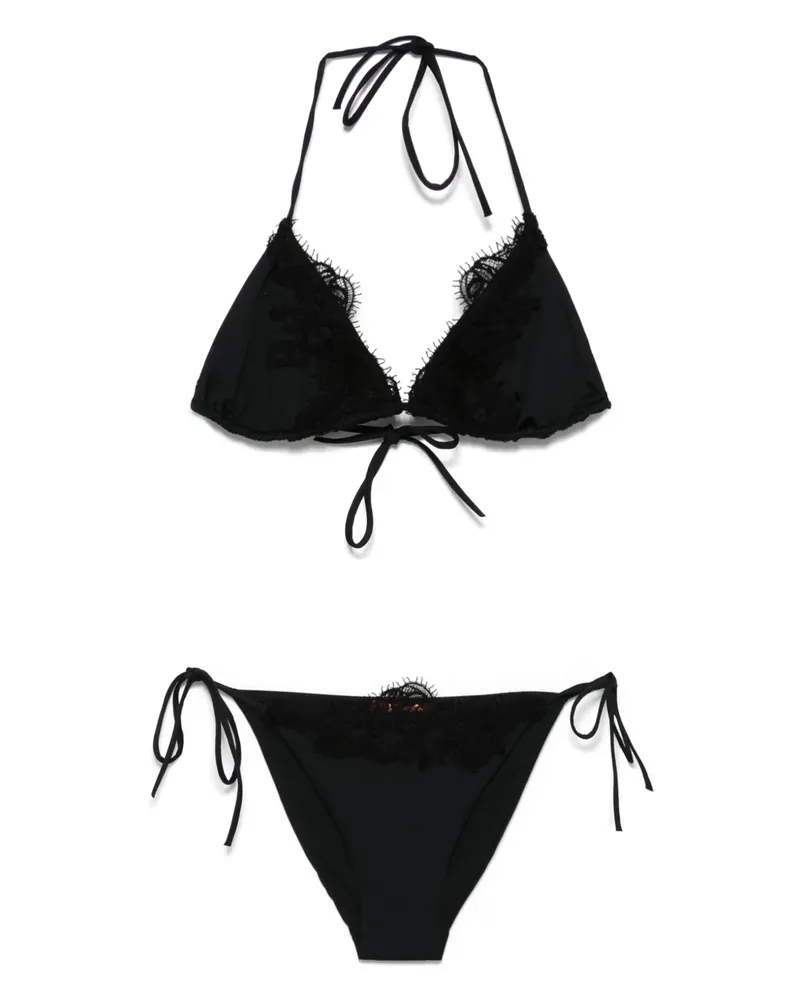 Ermanno Scervino Bikini mit Spitzenborten - Schwarz Schwarz