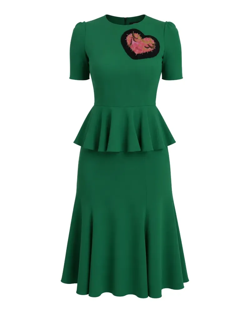 Dolce & Gabbana Schößchen-Midikleid mit Herz-Patch - Grün Grün