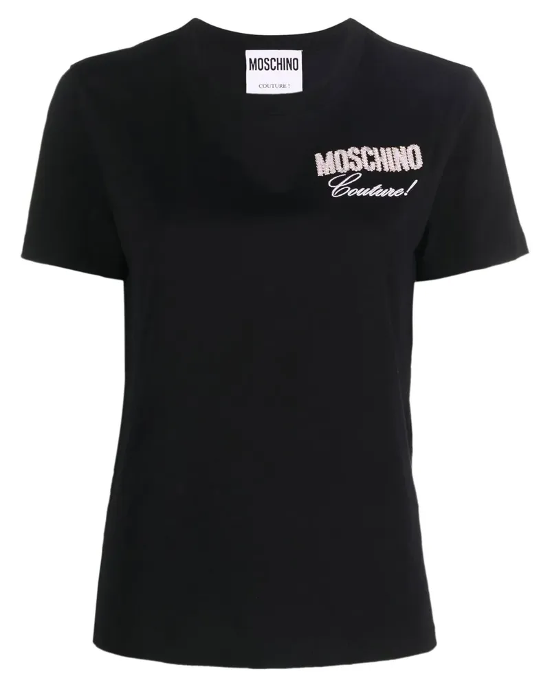 Moschino T-Shirt mit Logo-Stickerei - Schwarz Schwarz