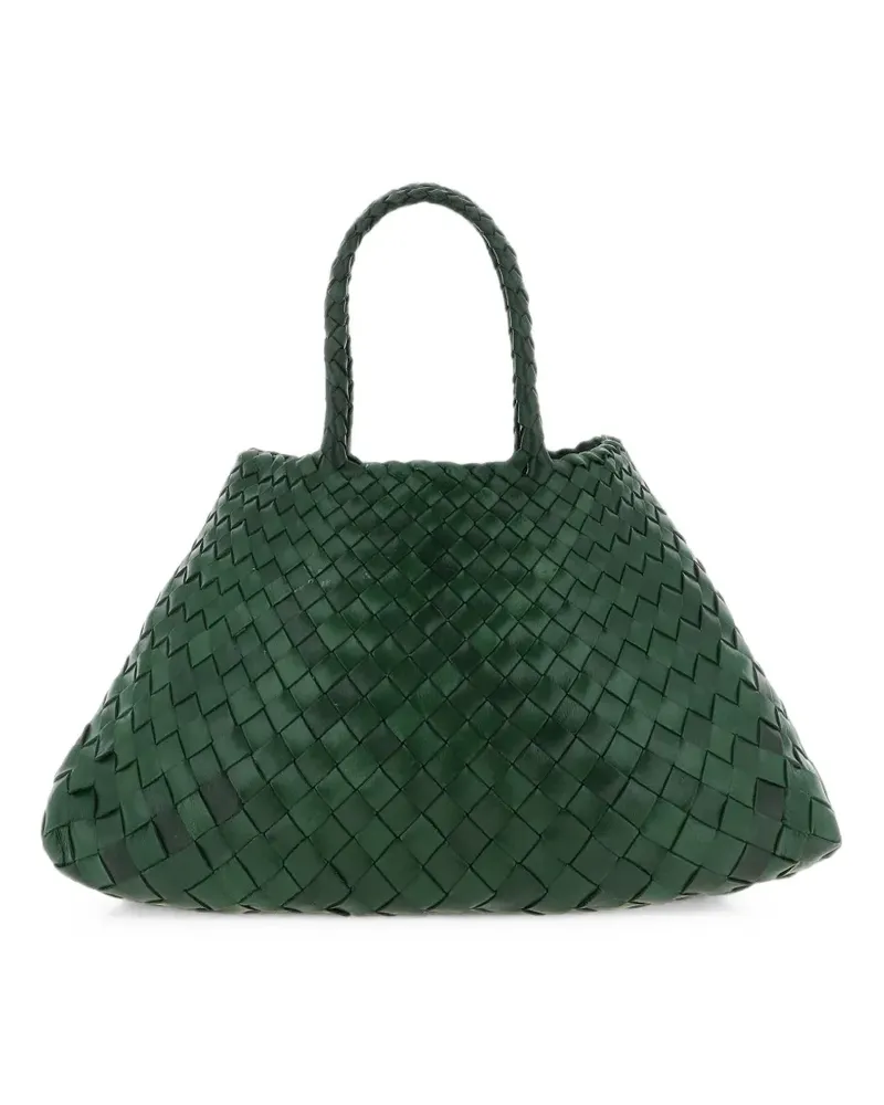 Dragon Diffusion small Santa Croce woven leather tote bag - Grün Grün
