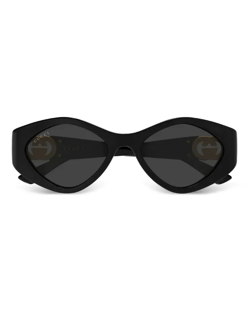 Gucci Interlocking-GG geometric-frame sunglasses - Schwarz Schwarz