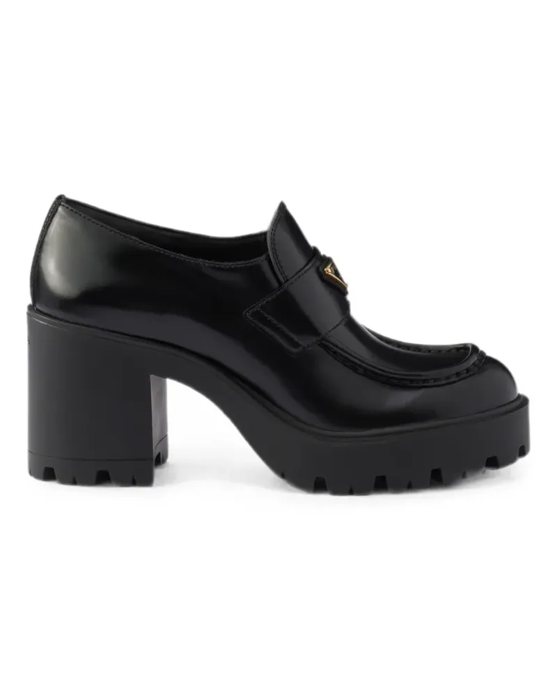 Prada brushed-leather loafers - Schwarz Schwarz