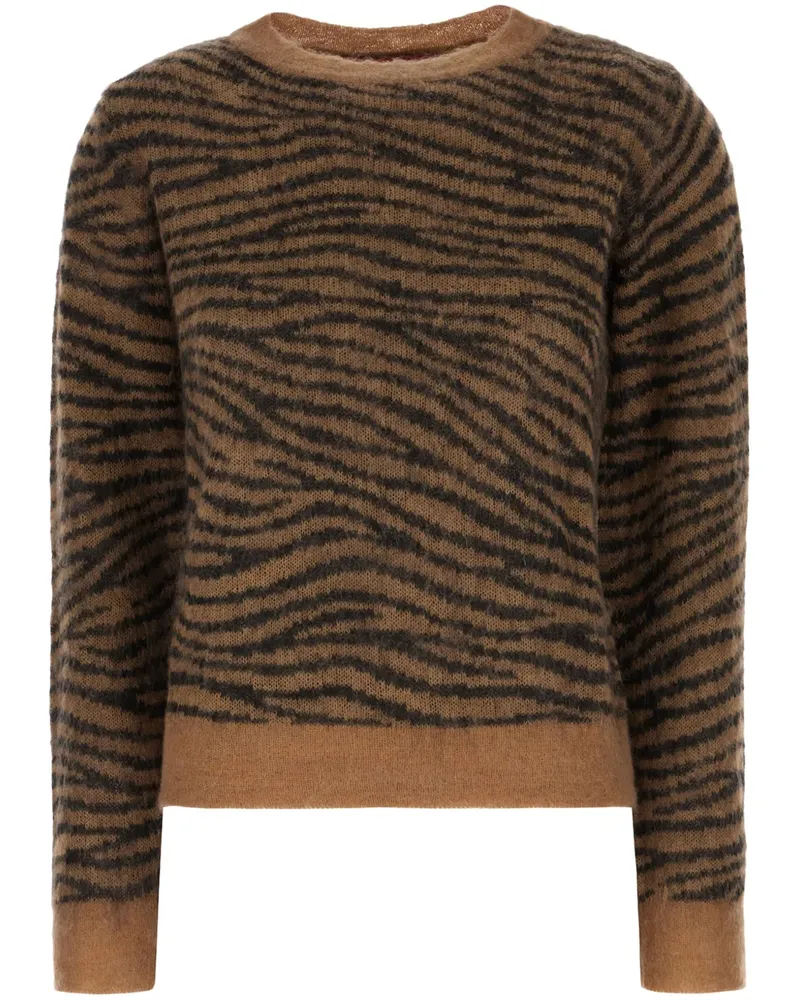 Max Mara Pullover mit Tiger-Intarsie - Braun Braun