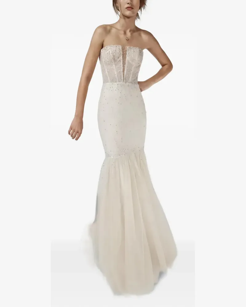 Vera Wang Trägerloses Minikleid - Nude Nude